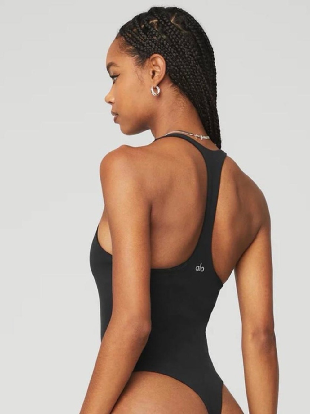 ALO Yoga Black Racerback Bodysuit - Sleek Women's Active Top size XXS